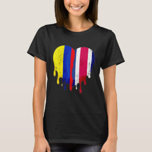Camiseta Colômbia Costa Rica Bandeira Coração Cidadão Cresc