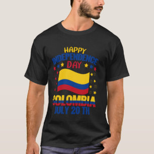 Camiseta Colômbia Dia da Independência Orgulho Colombiano C
