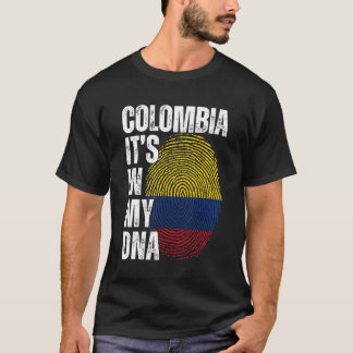 Camiseta Colômbia Está no meu DNA que bate com os colombian