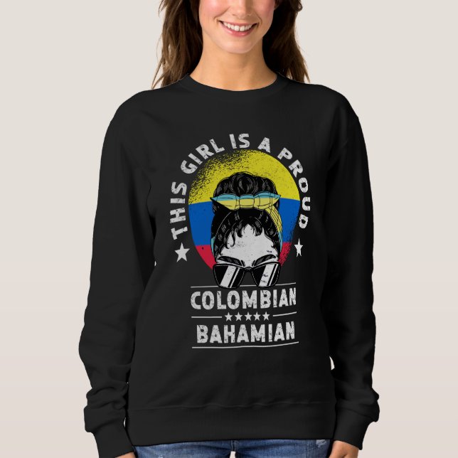 Camiseta Colombia Flag Bahamas Grown Women Girl Citizen Pri (Frente)