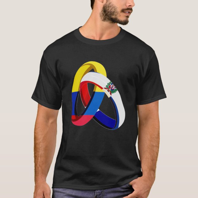 Camiseta Colombia Flag Dominican Groing Casamento Weddin (Frente)