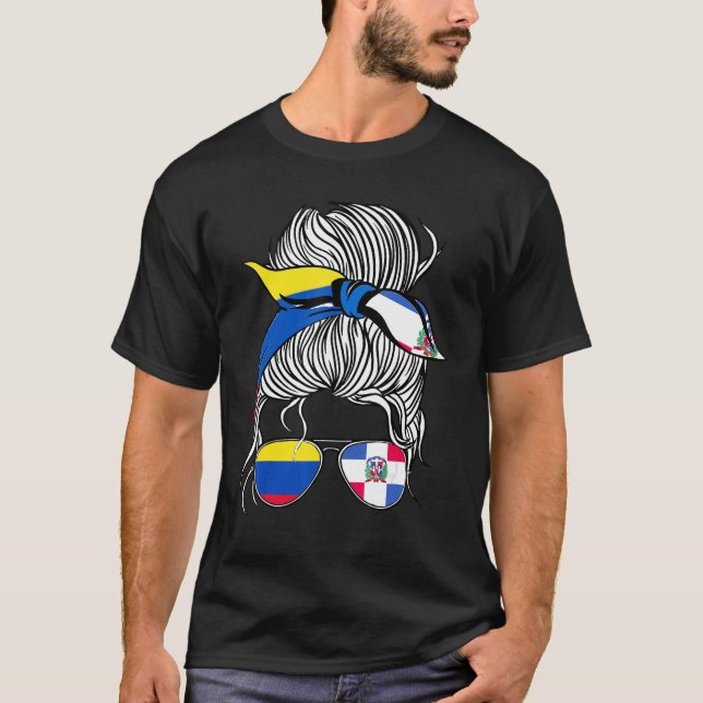 Camiseta Colombia Flag Dominican Grown Women Girl Country (Frente)