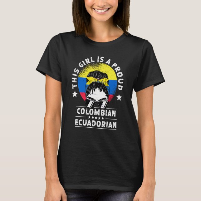 Camiseta Colombia Flag Ecuador Grown Women Girl Citizen Pri (Frente)