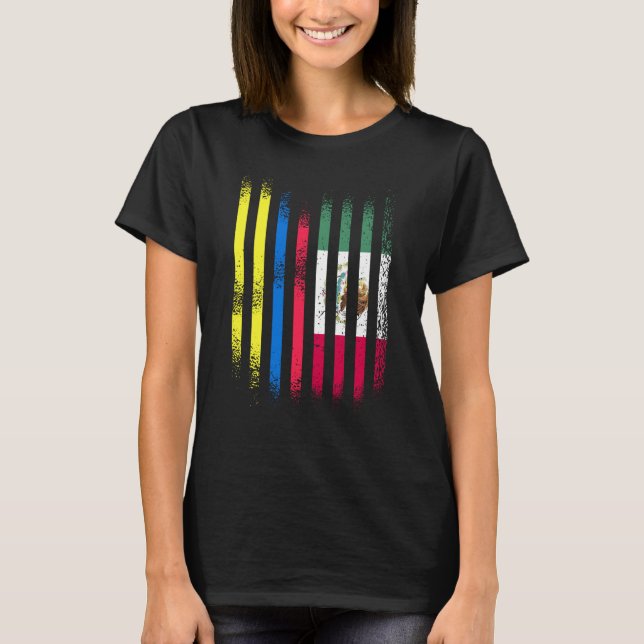 Camiseta Colombia Flag Mexico Grown Country Flags Stripes (Frente)