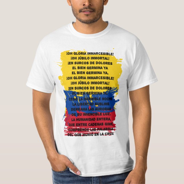 Camiseta Colômbia - Himno Nacional (Frente)