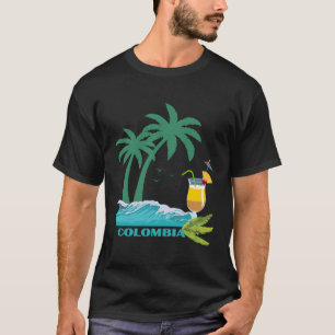 Camiseta Colombia Palms Cocktail Beach América Latina Souve