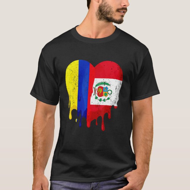 Camiseta Colômbia, Peru: Sinalizador do coração Cidadão Cul (Frente)
