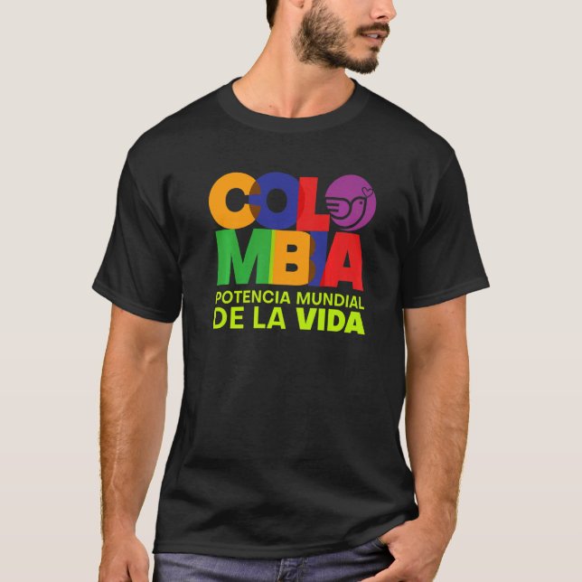 Camiseta Colômbia Potencia Mundial De La Vida (Frente)
