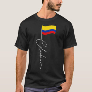 Camiseta Colômbia Signature Flag Pole Patriótico Colombiano