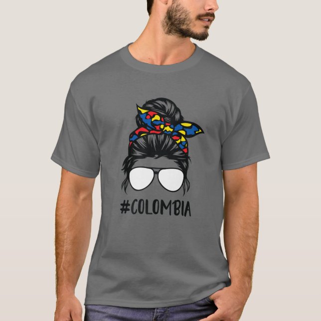 Camiseta Colômbia - Sinalizador colombiano - Cores do Orgul (Frente)