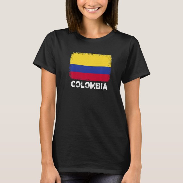 Camiseta Colômbia: Sinalizador de apoio a Pessoas colombian (Frente)