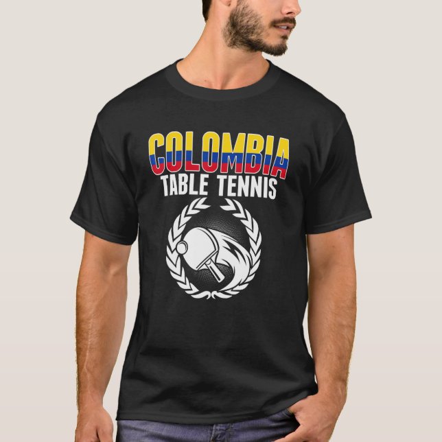 Camiseta Colombia Table Tennis   Colombian Ping Pong Suppor (Frente)
