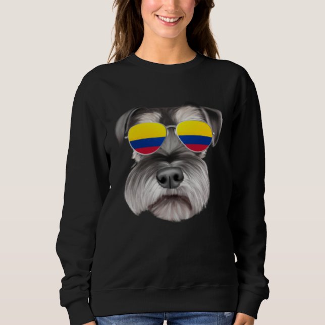 Camiseta Colombian Flag Miniature Schnauzer Dog Colombia Po (Frente)