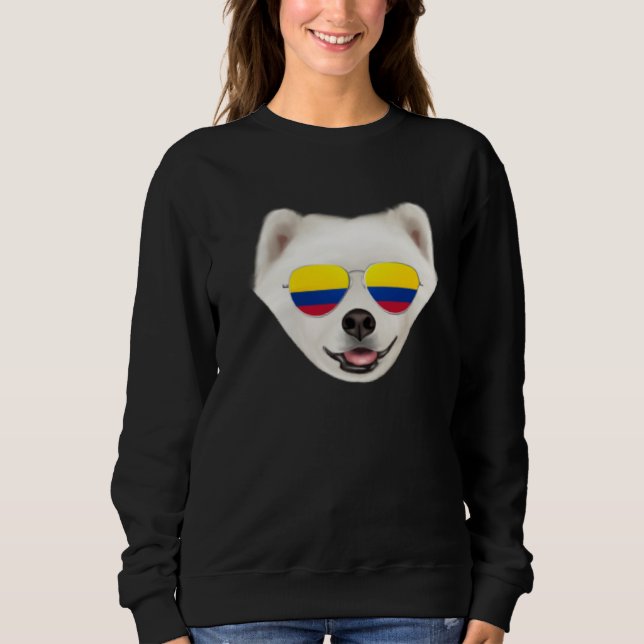 Camiseta Colombian Flag Samoyed Dog Colombia Pocket (Frente)