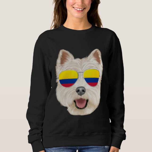 Camiseta Colombian Flag West Highland White Terrier Dog Poc (Frente)