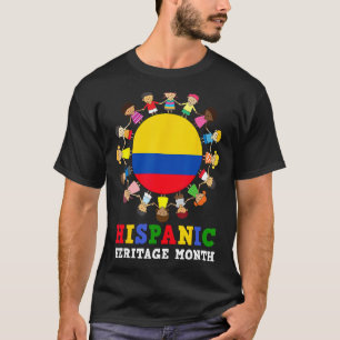 Camiseta Colombiana Bandeira Herança Hispânica Colombiana