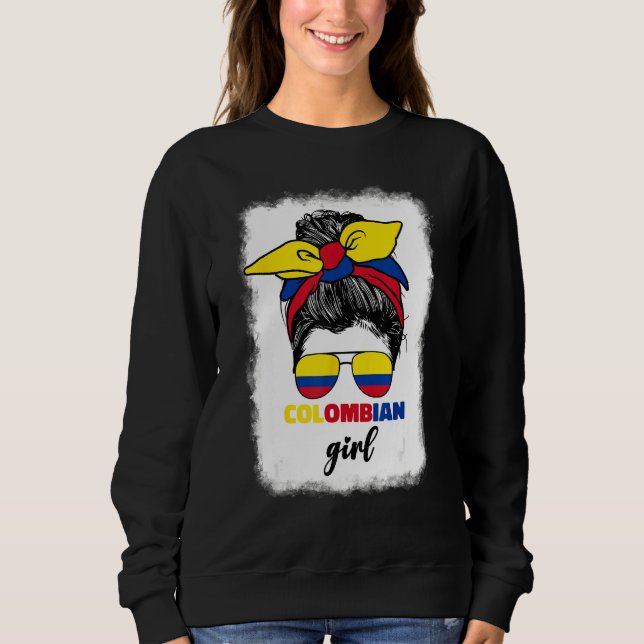 Camiseta Colombiana Colombia Flag Cute Colombian Girl For W (Frente)