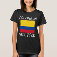 Colombiana Girls Rock Flag Colombia Pride Colômbia