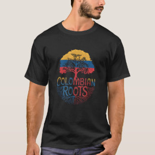 Camiseta Colombiana Roots Colombia Flag Colors Family Tree