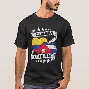 Camiseta Colombiano cubano para crianças metade colombiana 