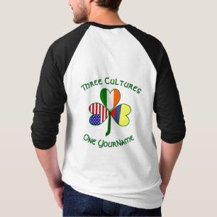 Camiseta Colombiano irlandês USA Flags Shamrock Personaliza