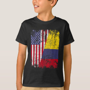 Camiseta COLOMBIANO ROOTS Half American Flag COLOMBIA