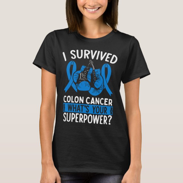 Camiseta Colon Cancer Awareness Ribbon Cancer Survivor (Frente)