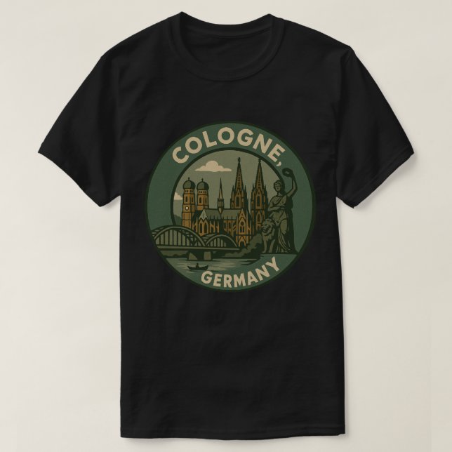 Camiseta Colônia Arte da Cidade da Alemanha (Frente do Design)