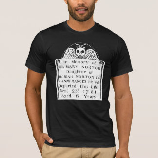 Camiseta Colonial Americana Tombstone Skull Angel Bones