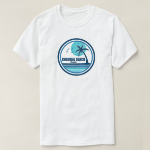 Camiseta Colonial Beach Virginia Palm Tree Birds