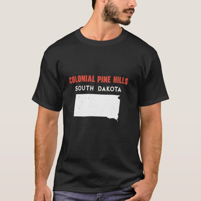 Camiseta Colonial Pine Colinas South Dakota EUA Estado Amér (Frente)