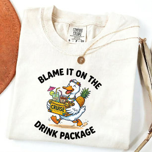 Camiseta Coloque a Culpa no Pacote de Bebidas Pato Divertid