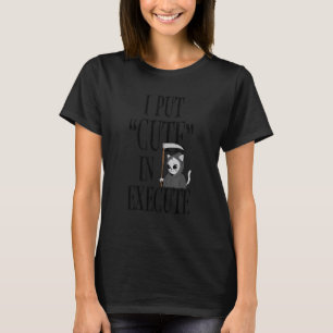 Camiseta Coloque Fofo Em Execução Halloween Fofo Assustador
