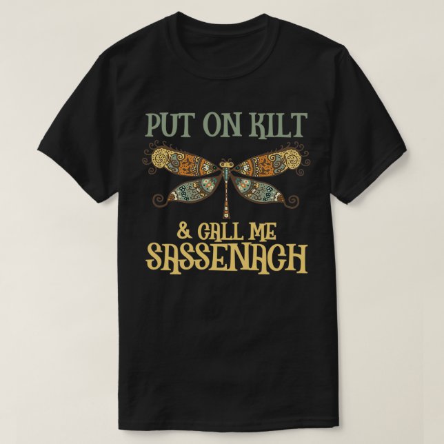 Camiseta coloque kilt e me chame de sassenach 1 (Frente do Design)