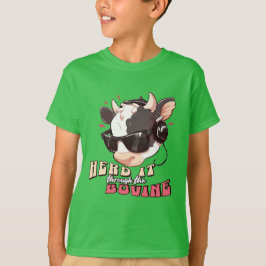 Camiseta Coloque-o através da vaca fofa Bovina