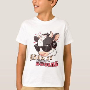 Camiseta Coloque-o através da vaca fofa Bovina