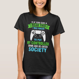 Camiseta Coloque o controlador novamente na sociedade jogad