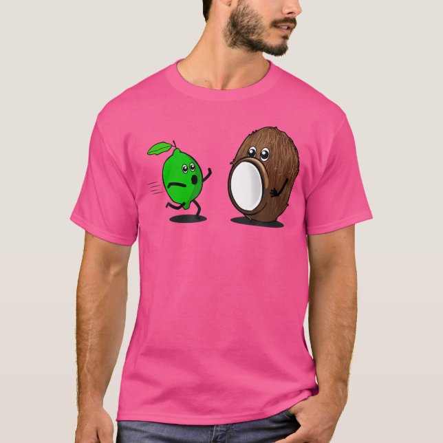 Camiseta Coloque O Limão No Coco Engraçado Correndo Limão (Frente)
