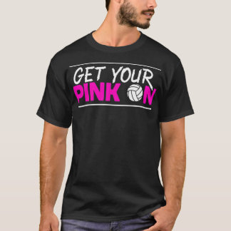 Camiseta Coloque o seu rosa no "Volleybal" de sensibilizaçã