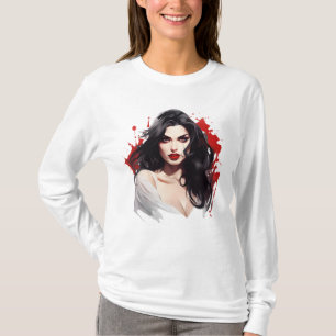 Camiseta Coloque seus dentes no Dia das Bruxas: Garota Vamp