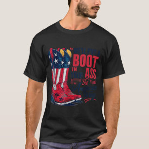 Camiseta Coloque uma bota na cowgirl western 4 de julho