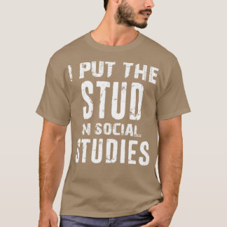 Camiseta Coloquei Os Estudos Em Estudos Sociais Engraçados