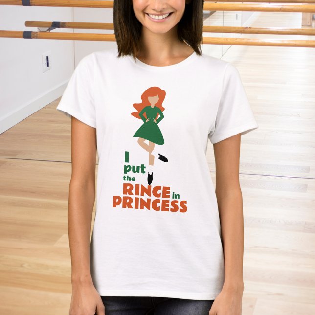 Camiseta Coloquei Rince na Princesa - Red Hair Irish Dance (Criador carregado)