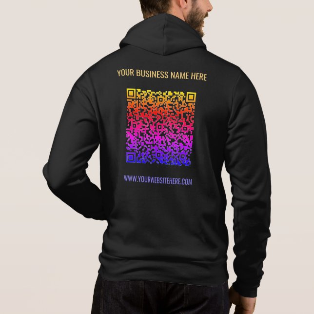 Camiseta Color QR Code Business Hoodie with Custom Text (Verso)