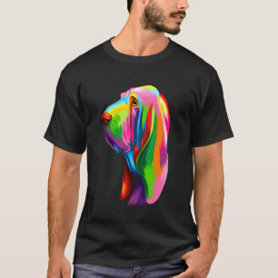 Camiseta Color Splash Basset Hound Arte Abstrato Hush Puppy
