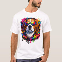 Camiseta Color Splash Beagle Street Art | cães 