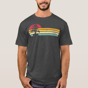 Camiseta Coloração da árvore de Bonsai com tonalidade retró