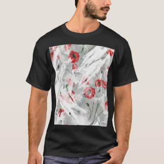 Camiseta Coloração de Água Vermelha com Abertura Brilhante
