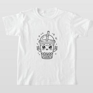 Camiseta Coloração de chá boba Kawaii