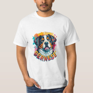 Camiseta Coloração vibrante do Cachorro da Montanha Bernese